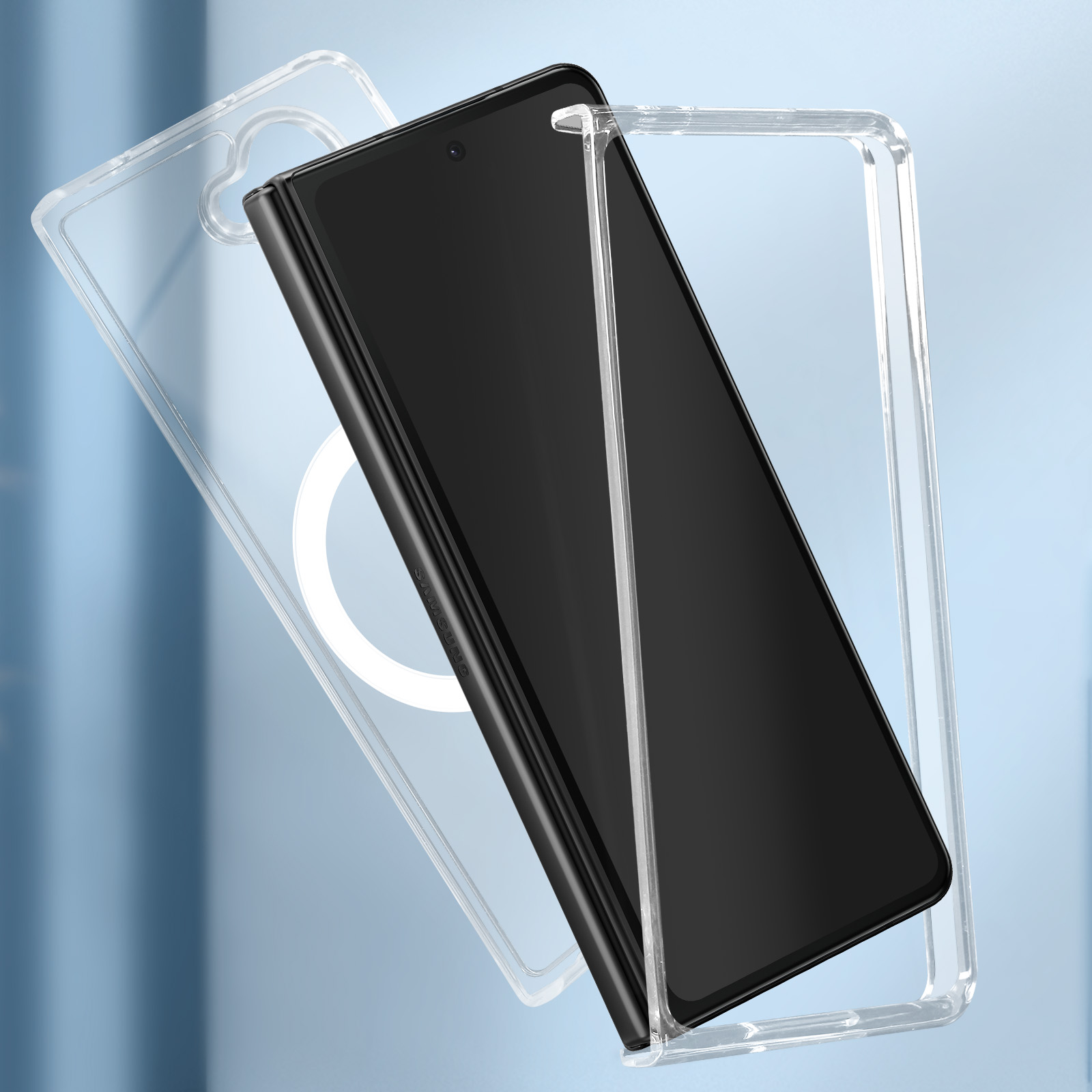 Funda Resistente Para Samsung Z Fold 5 Transparente