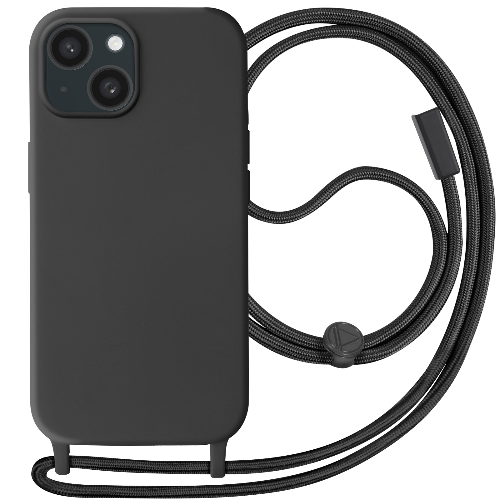 Coque cordon iPhone 15 Plus, noir