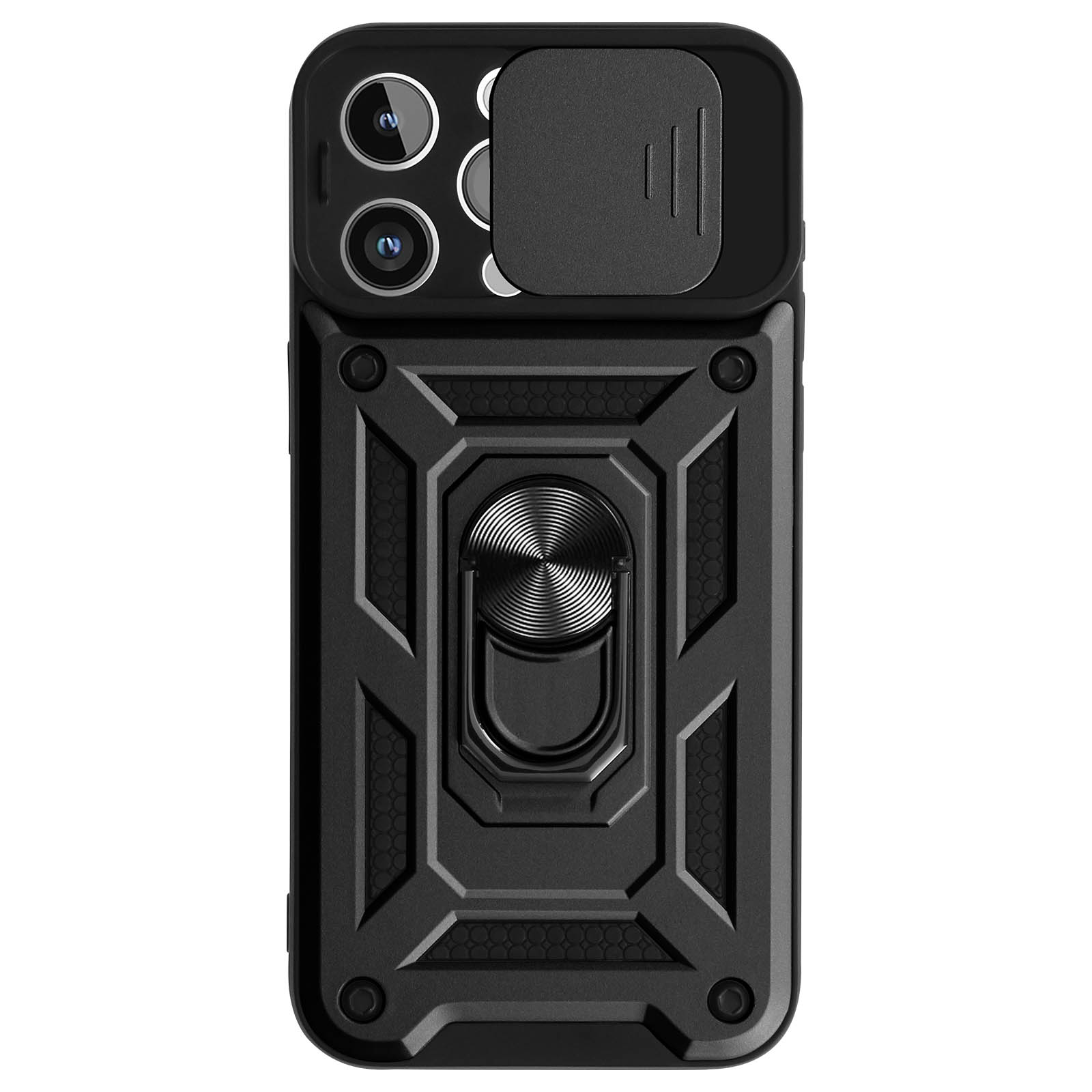 Coque Hybride Ring avec Protège Caméra iPhone 12 Pro Max Noir