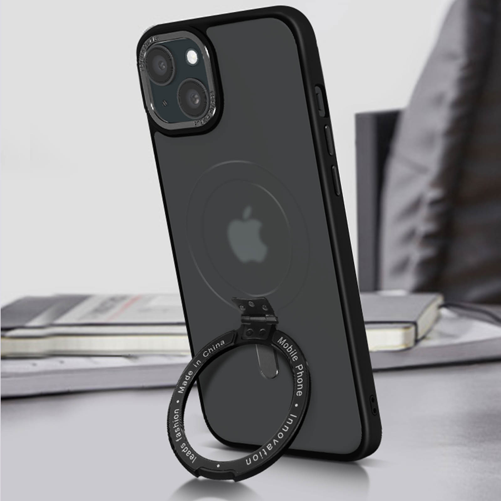 Avizar Coque MagSafe pour iPhone 15 Pro Silicone Gel Anneau