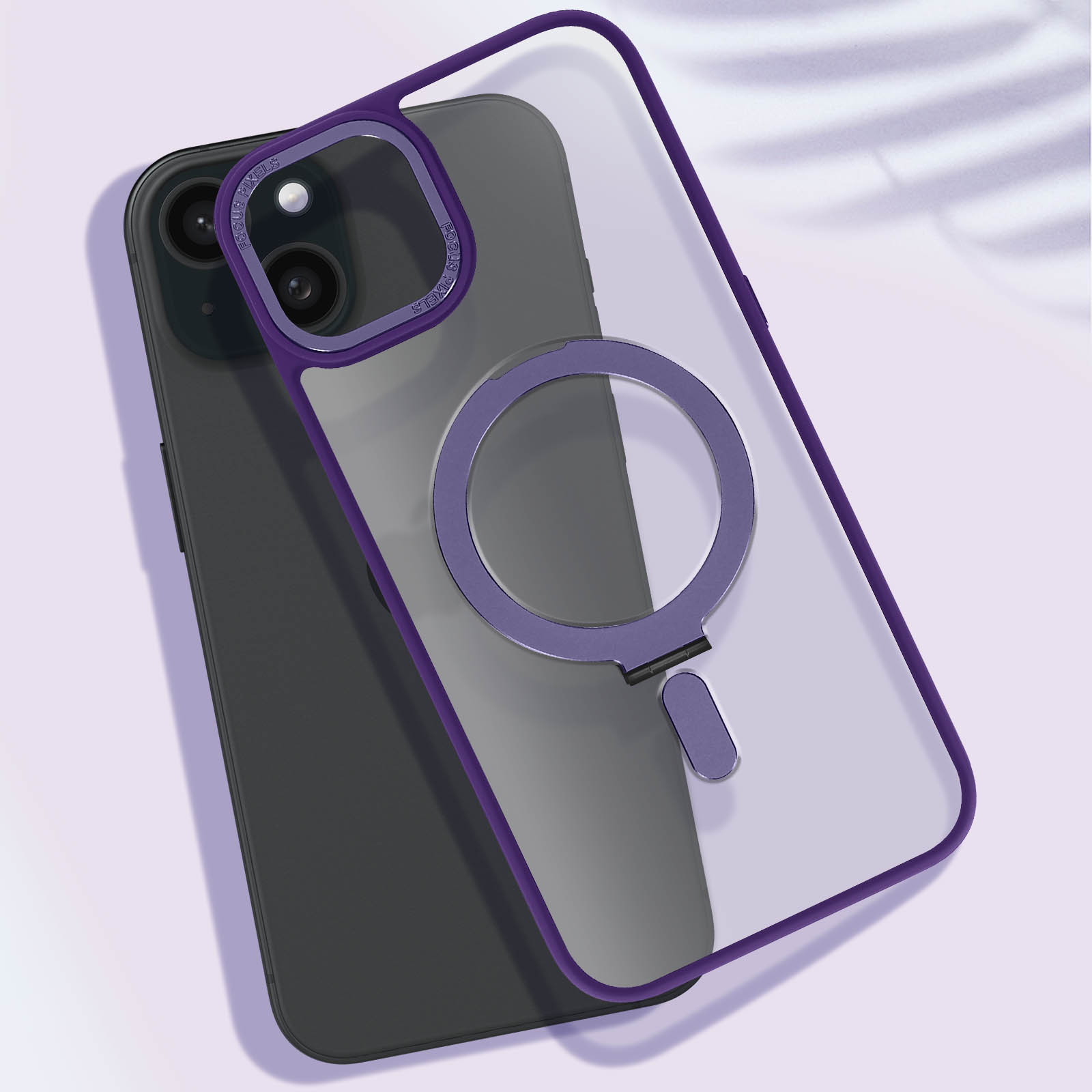 Funda MagSafe de silicona para iPhone 15 Plus con soporte