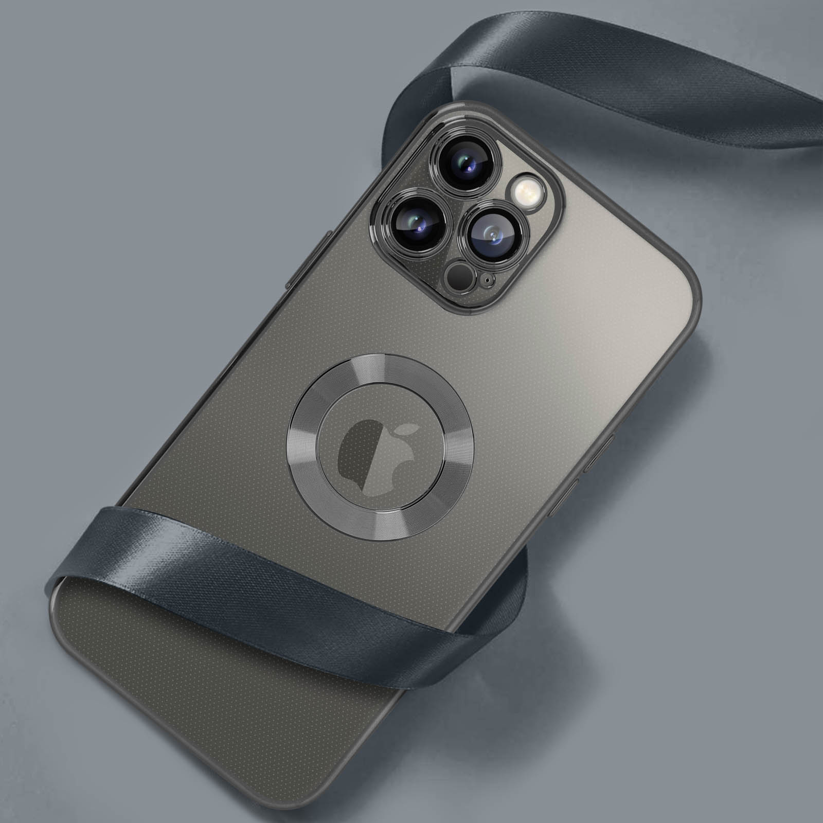 Coque design noire semi transparente finition mate protection camera p –  Dress-Your-iPhone