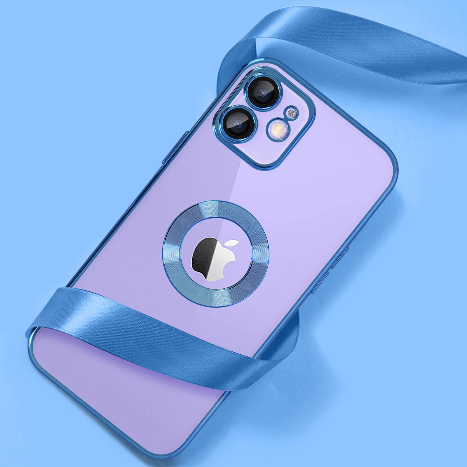 Apple iPhone 12 Hülle Handy Cover TPU Case - Chrome Look mit Kameraschutz