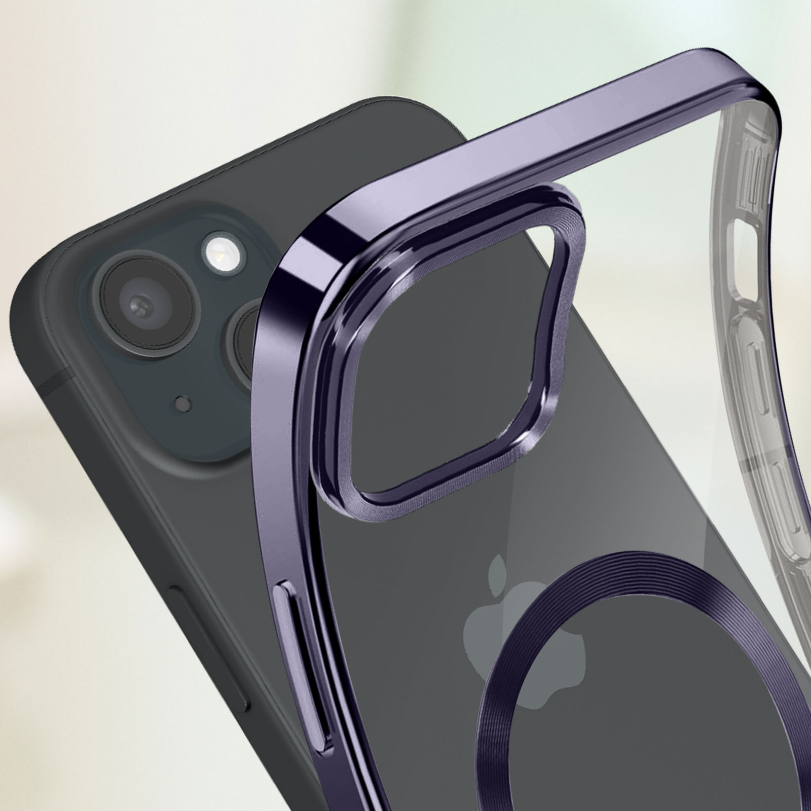Funda protectora transparente para iPhone 15 Plus, funda de silicona  flexible