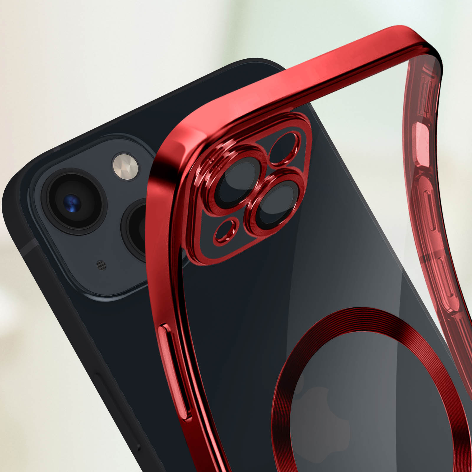 Funda iPhone 13 Pro Max (Silicona+Imán) - Rojo