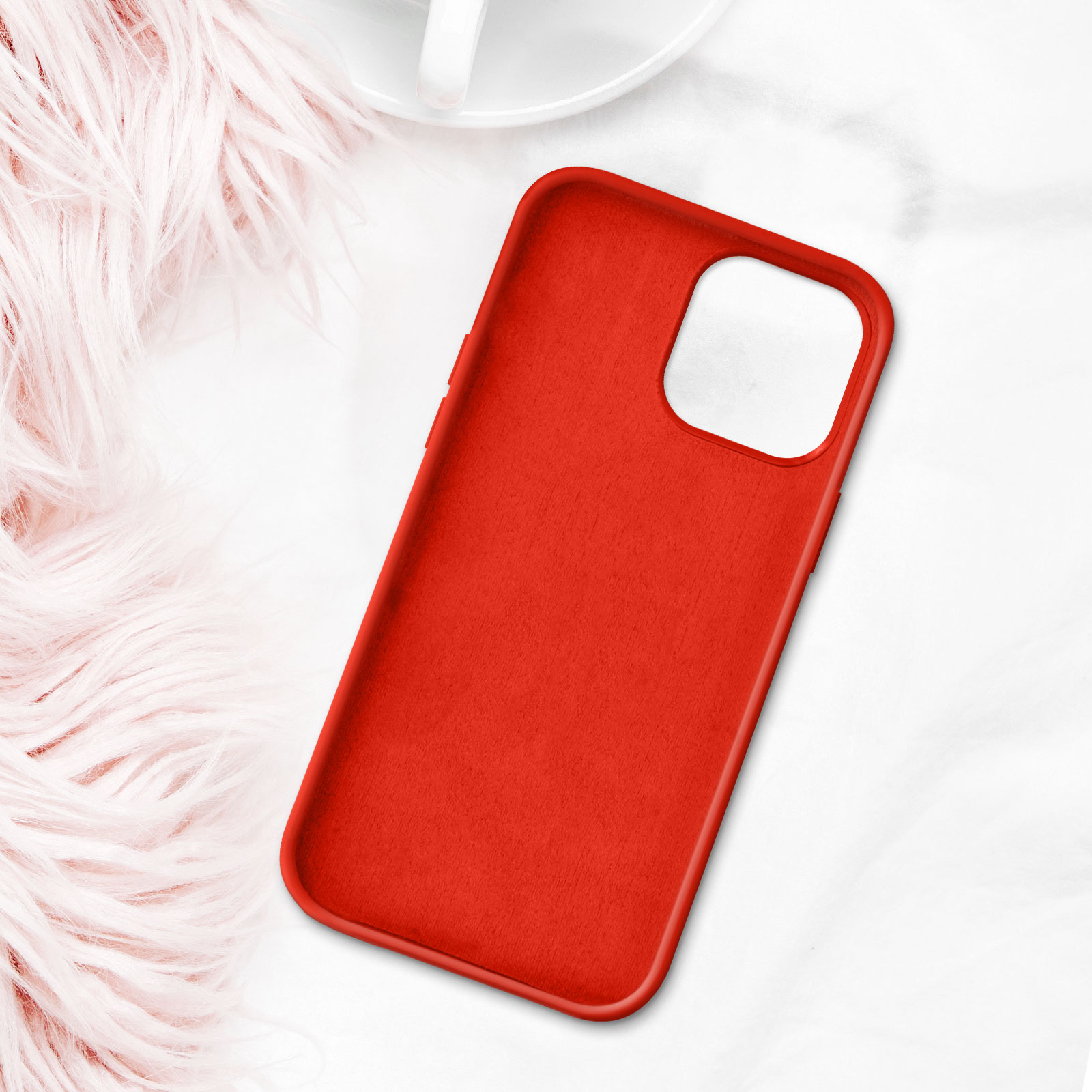 Avizar Coque pour iPhone 13 Pro Max Silicone Semi-rigide Finition  Soft-touch Rouge - Coque téléphone - LDLC