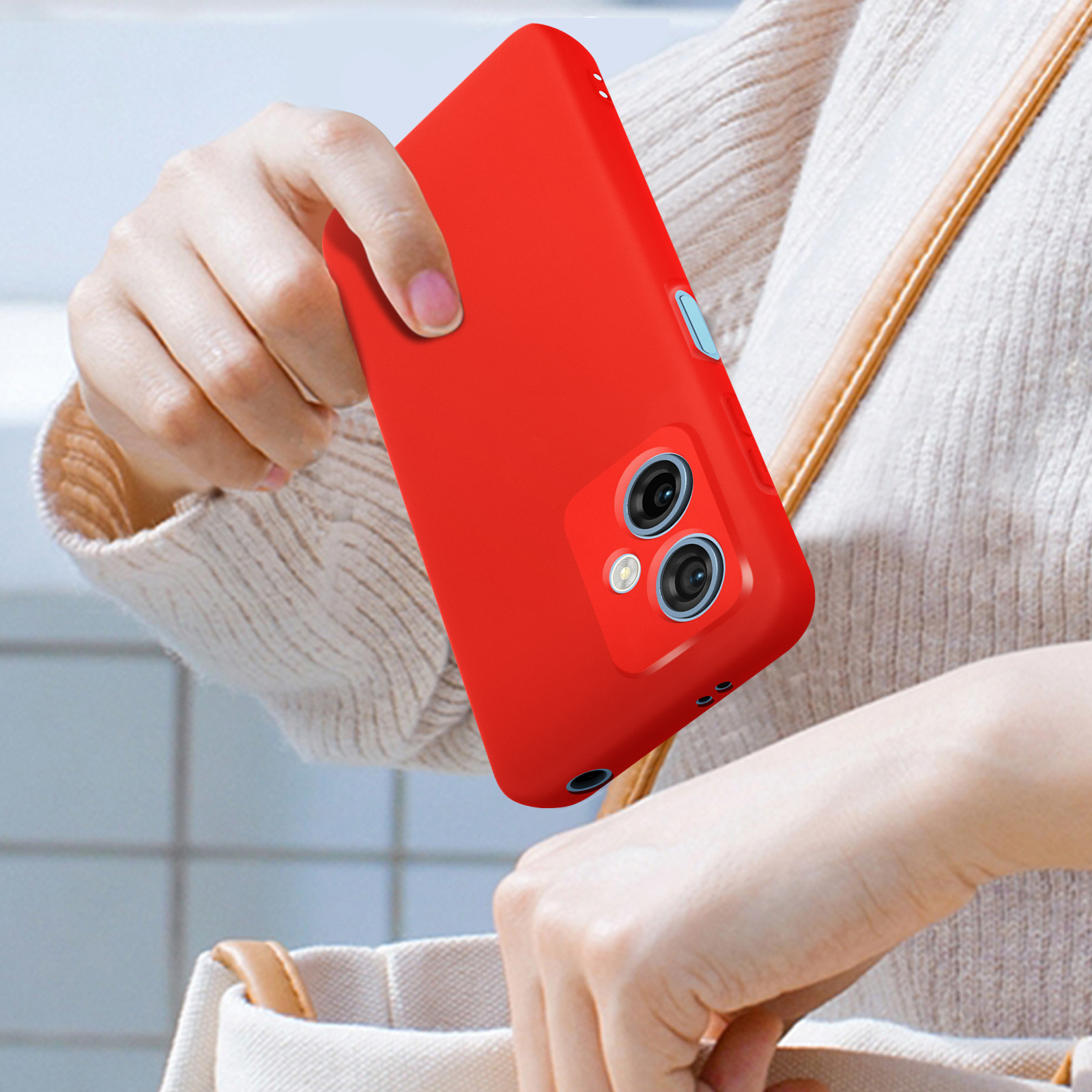 Funda Xiaomi Redmi Note 12 5G Silicona Acabado Tacto Suave - Rojo - Spain