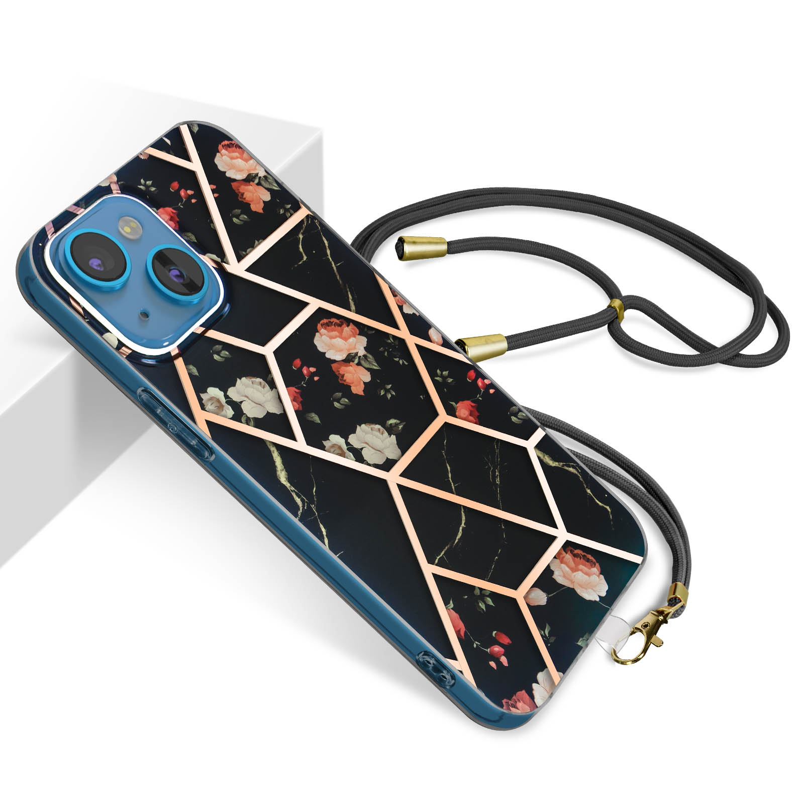 Coque IPhone XR Avec Cordon Réglable PuYu Zhe – Collier Antichoc Silicone TPU, Mains Libres Noir