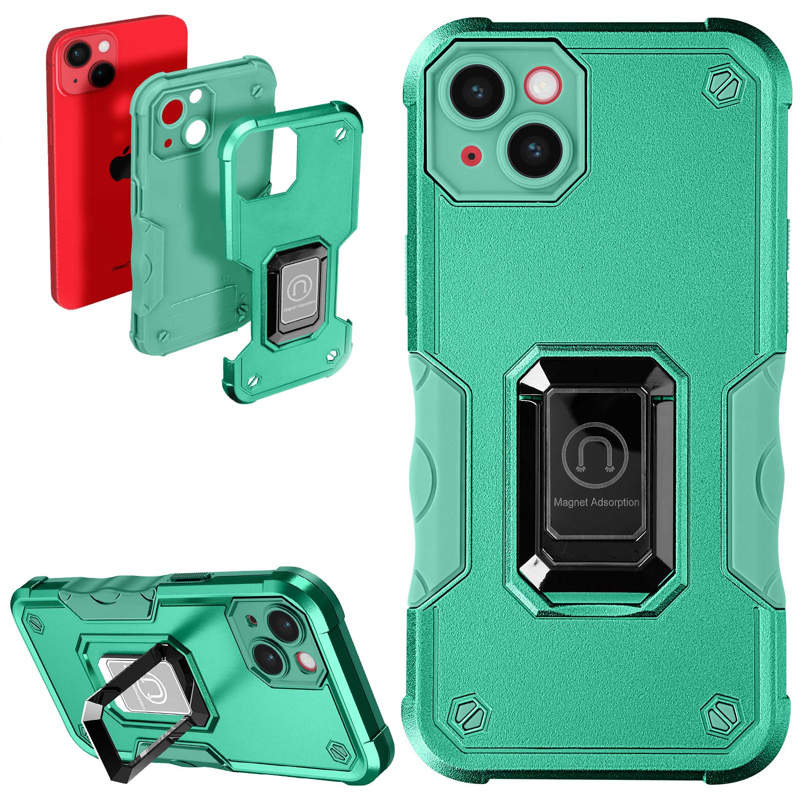 Coque Magnétique iPhone 14 avec Support Bague