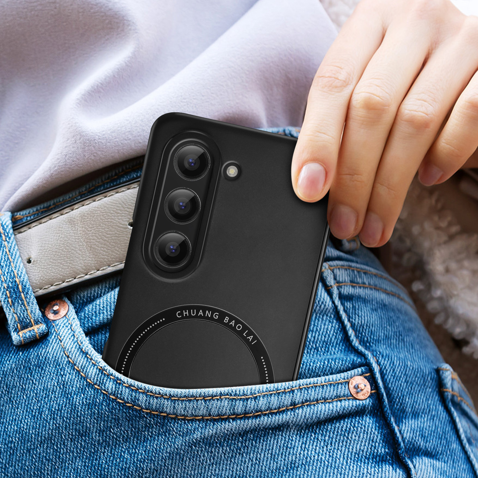 FLURIKA Coque pour Samsung Galaxy Z Fold 5 5G compatible avec chargeur  MagSafe en silicone souple ultra mince magnétique classique résistant aux  chocs - Noir : : Électronique