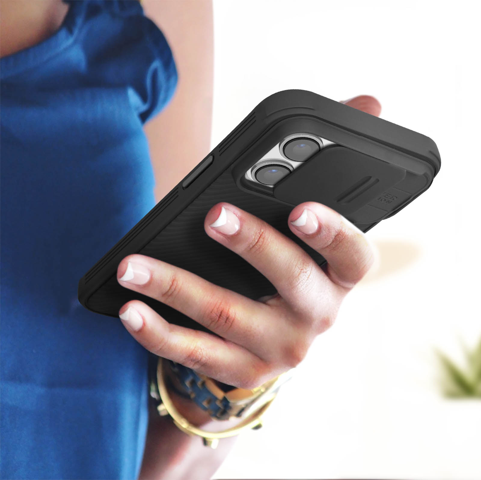 Coque IPHONE avec Cache Coulissant pour Camera et Porte-Carte – plan-luxe