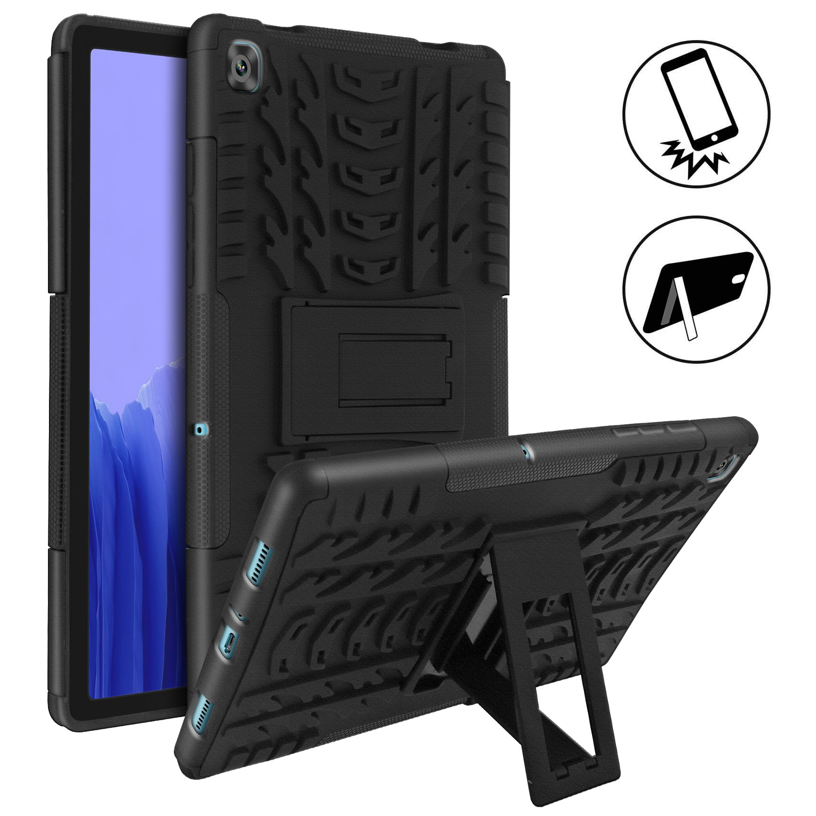 Avizar - Coque Samsung Galaxy Tab A7 10.4 2020 Antichoc Hybrid Poignée et  Béquille Noir - Coque, étui smartphone - Rue du Commerce