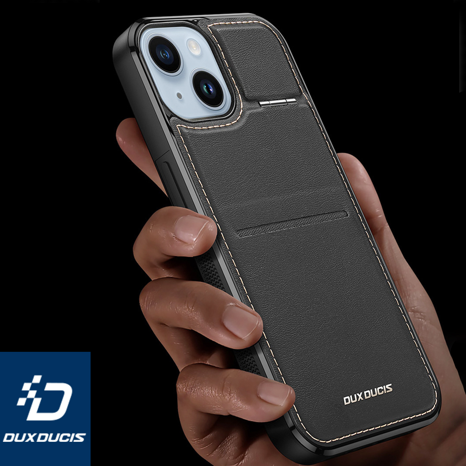 Étui portefeuille 3 en 1 avec support pour iPhone 15 Pro Max Bloqueur RFID  MagSafe Dux Ducis Rafi Mag - Noir - ✓