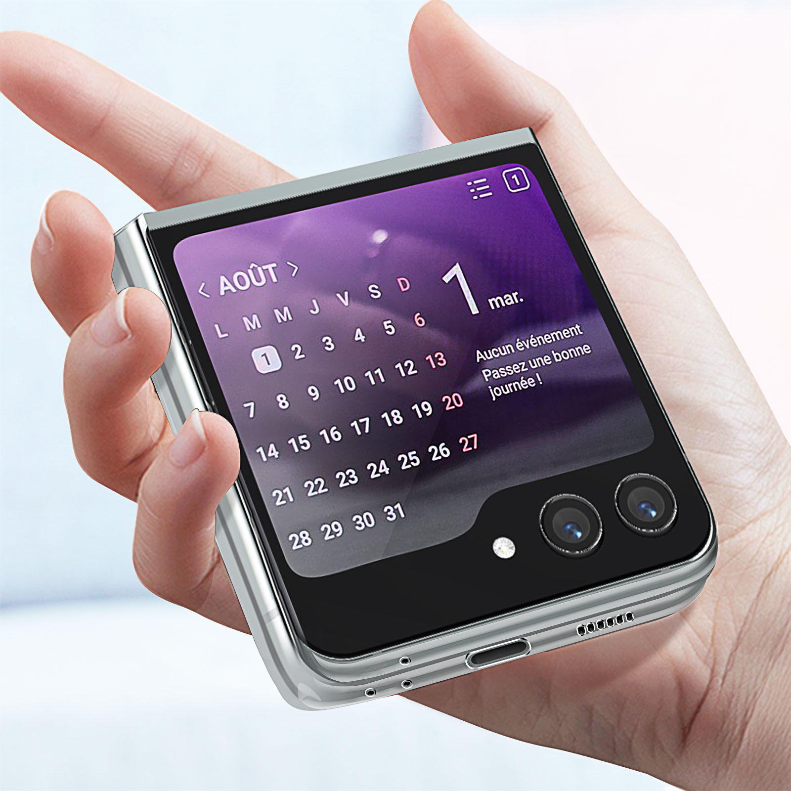 Funda Original Samsung Galaxy Z Flip 5, Soporte Anillo, Gadget Transparente  - Transparente - Spain