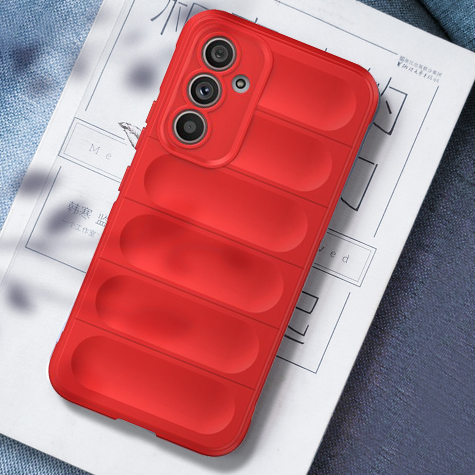 Coque Silicone Housse Etui Gel Line KC2 pour Samsung Galaxy A25 5G Rouge