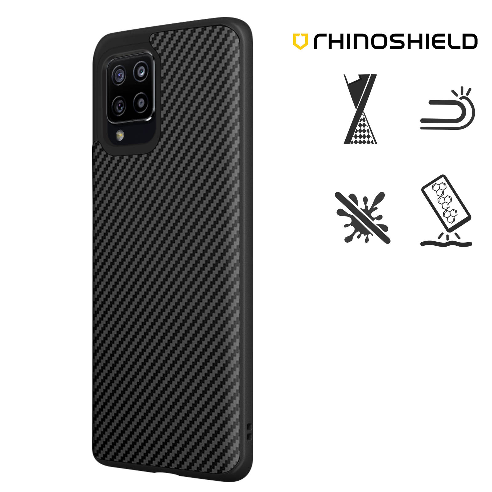 Coque Rhinoshield Samsung A42 5G Flexible Haute résistance, SolidSuit  Carbone - Noir - Français