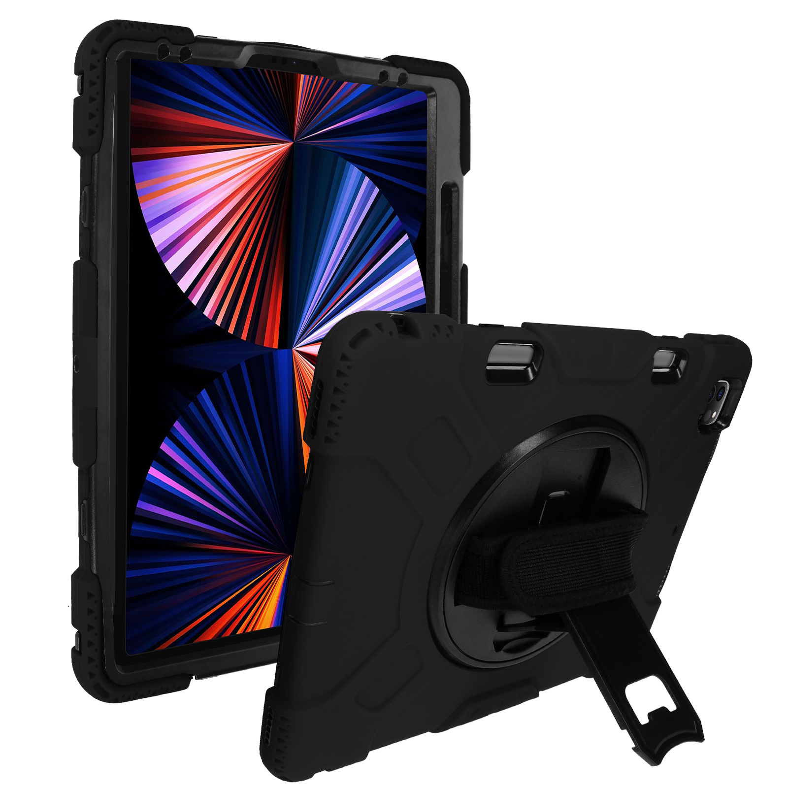 Coque Antichoc Poignée rotative Support - Noir pour iPad Pro 12.9 2022,  2021, 2020, 2018 - Français