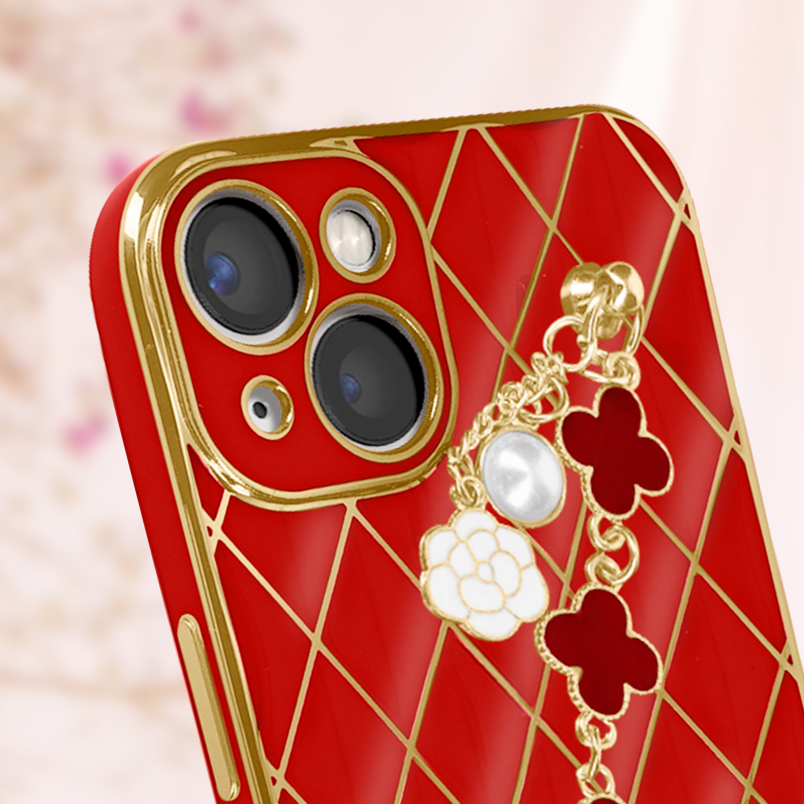 Avizar Coque pour iPhone 13 Mini Motif géométrique avec Cordon Amovible  Rose - Coque téléphone - LDLC