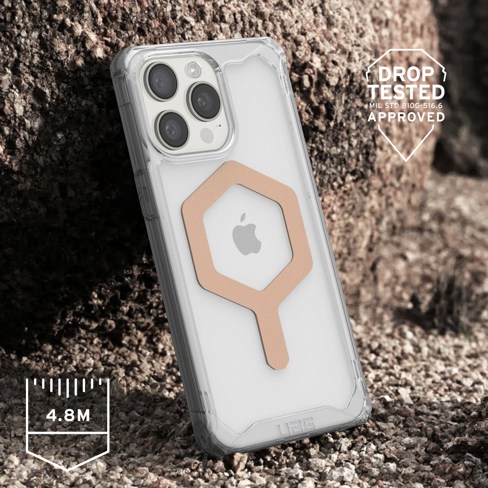 Cover trasparente MagSafe per iPhone 15 Pro, anti-urto - UAG serie Plyo  rose gold - Italiano