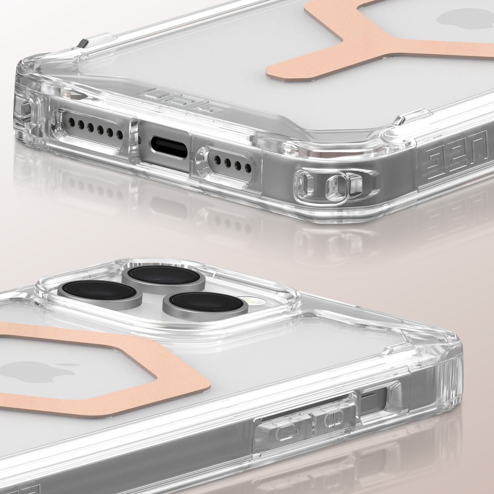 Funda MagSafe UAG iPhone 15 Pro Max, Anticaida Fine Plyo Series - Rosa  dorado - Spain