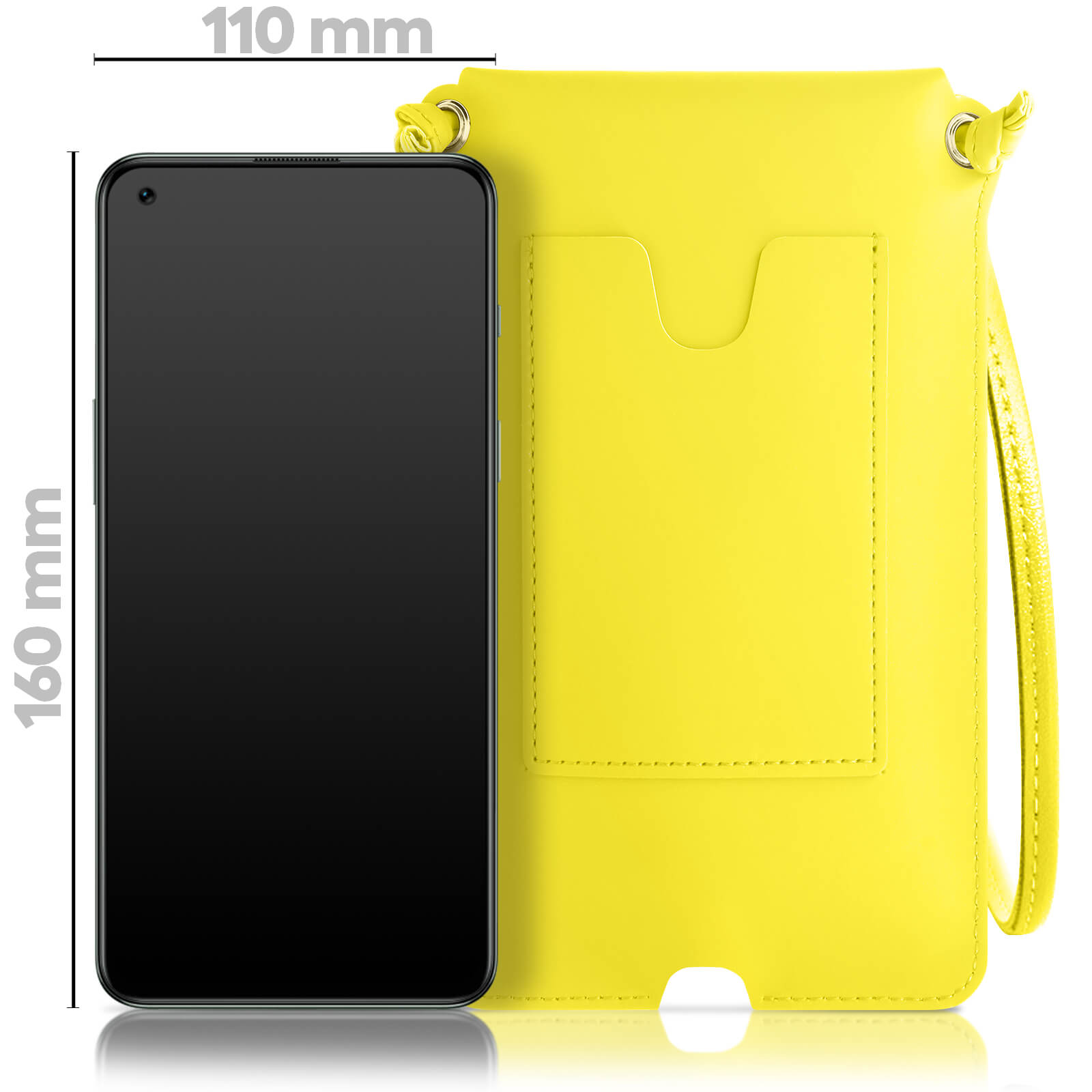 Pochette Bandoulière Smartphone avec Rangement carte Simili cuir jaune