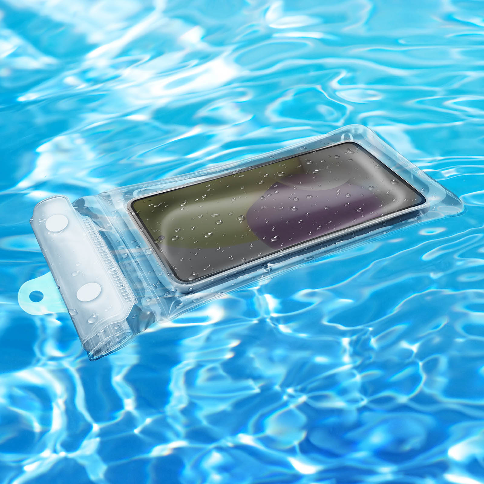 Pochette Pour Téléphone Transparent Résistant A L'eau - Bleu
