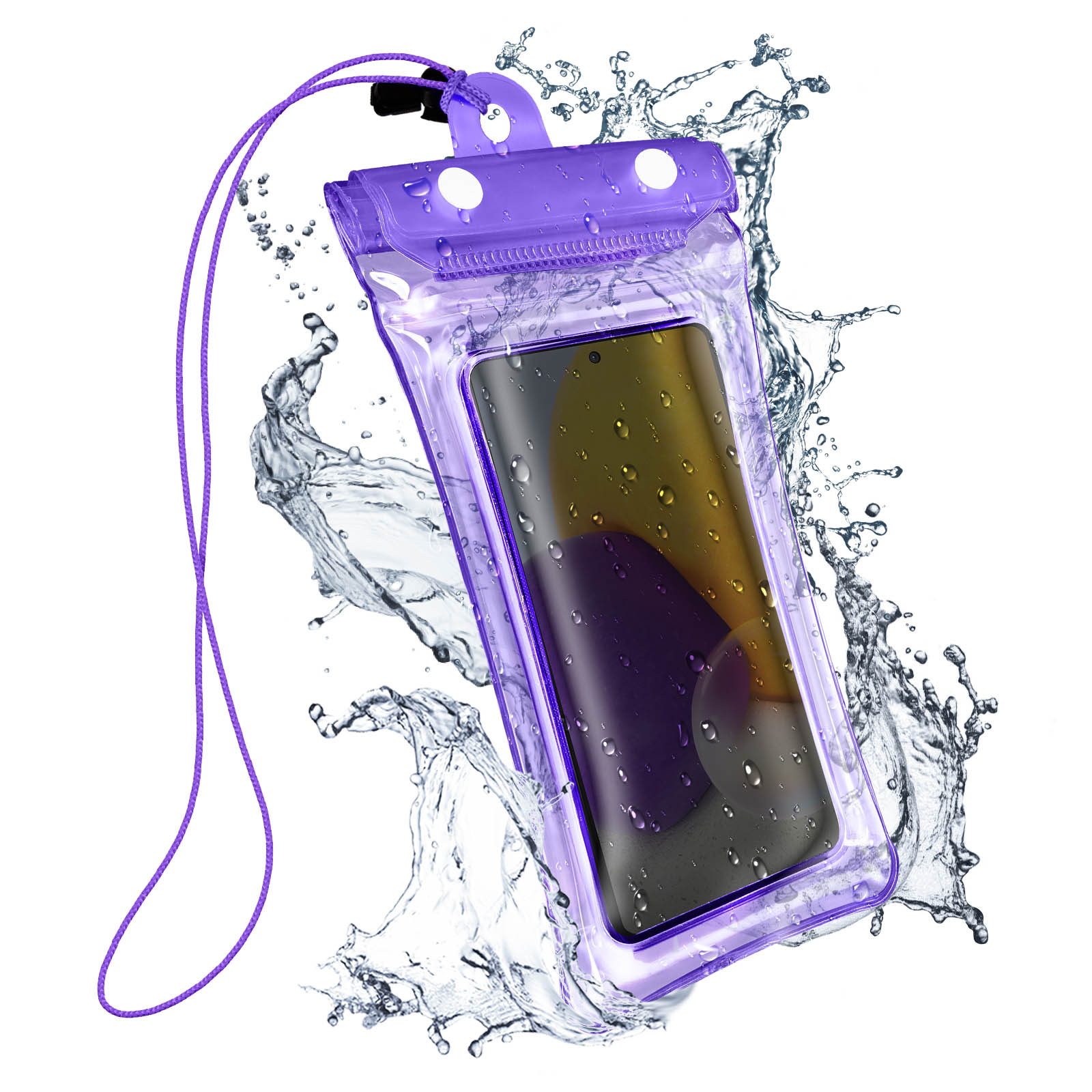 Pochette étanche universelle pour Smartphone + Dragonne - Violet clair -  Français