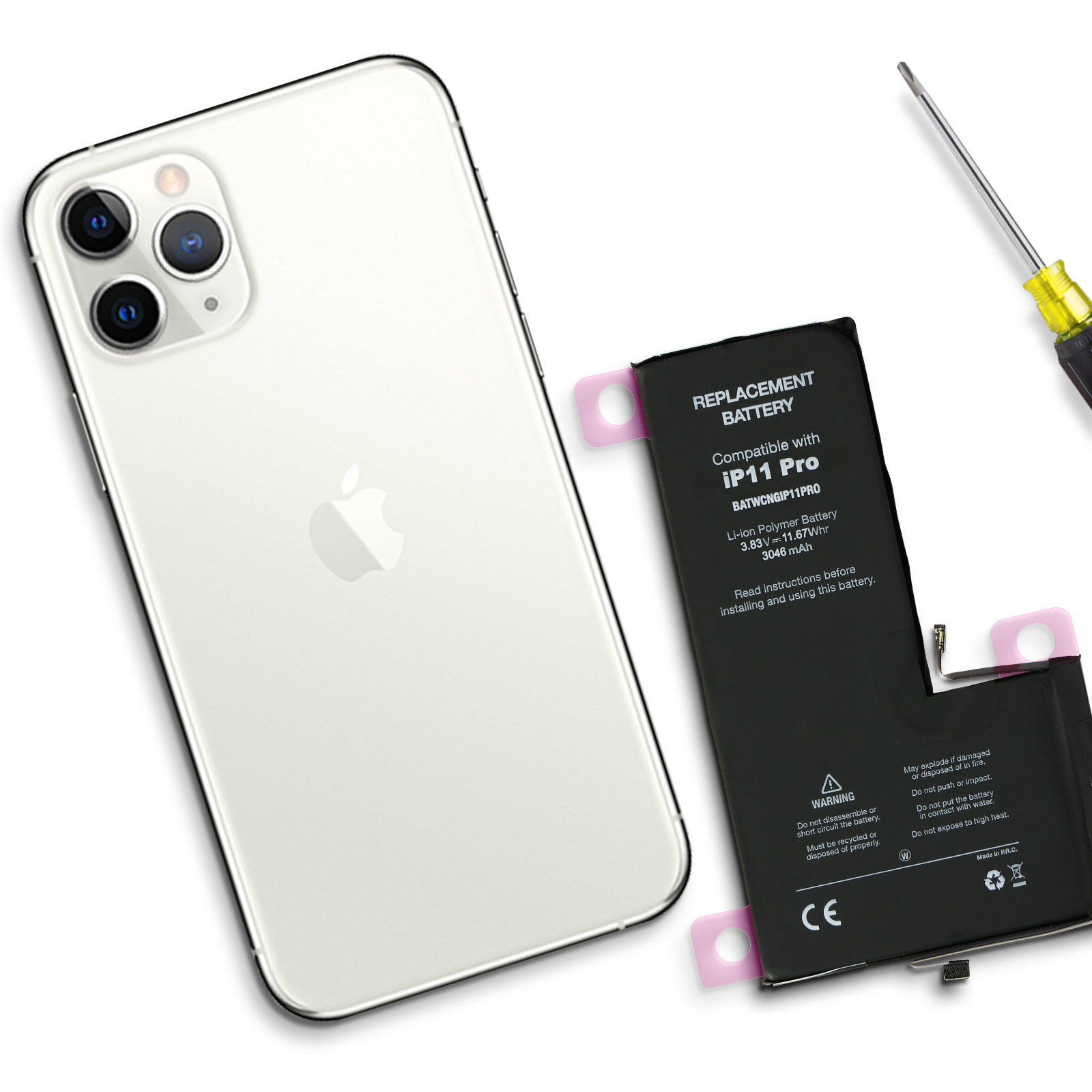 Batería iPhone 11 Pro 100% Compatible, Repuesto APN-616-00659, 3046mAh -  Spain