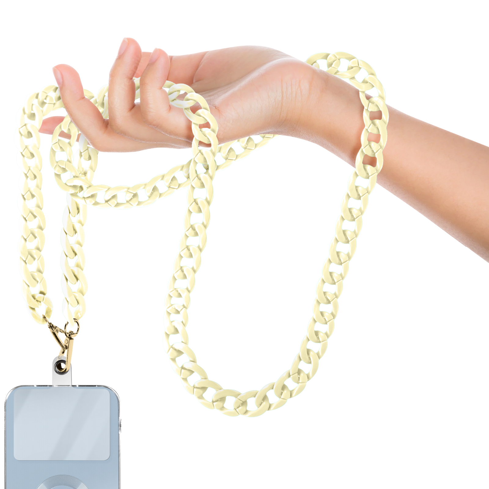 Chaîne Collier Pour Téléphone - 120 Cm, Avec Mousqueton Et Adaptateur Universel - Accessoire Mode - 5