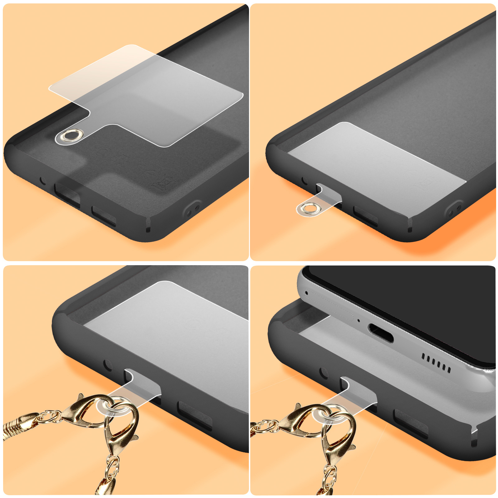 Chaîne-Collier Pour Téléphone Portable GEMSTRAP - 120cm Avec Mousqueton Et Adaptateur Universel - Accessoire De Mode Et Praticité