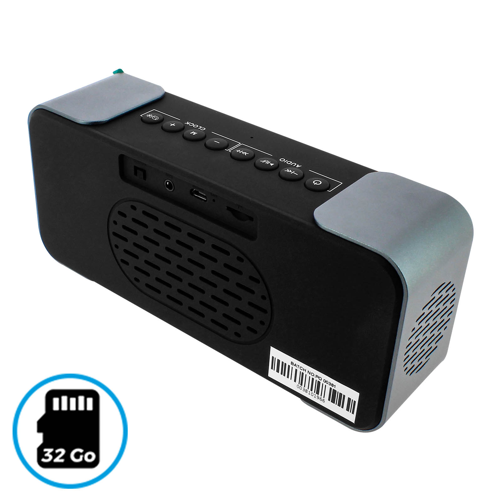 Enceinte Bluetooth Fonction Radio Réveil - Lecteur Micro-SD et Effet  Miroir, Blaupunkt - Argent et Noir - Français