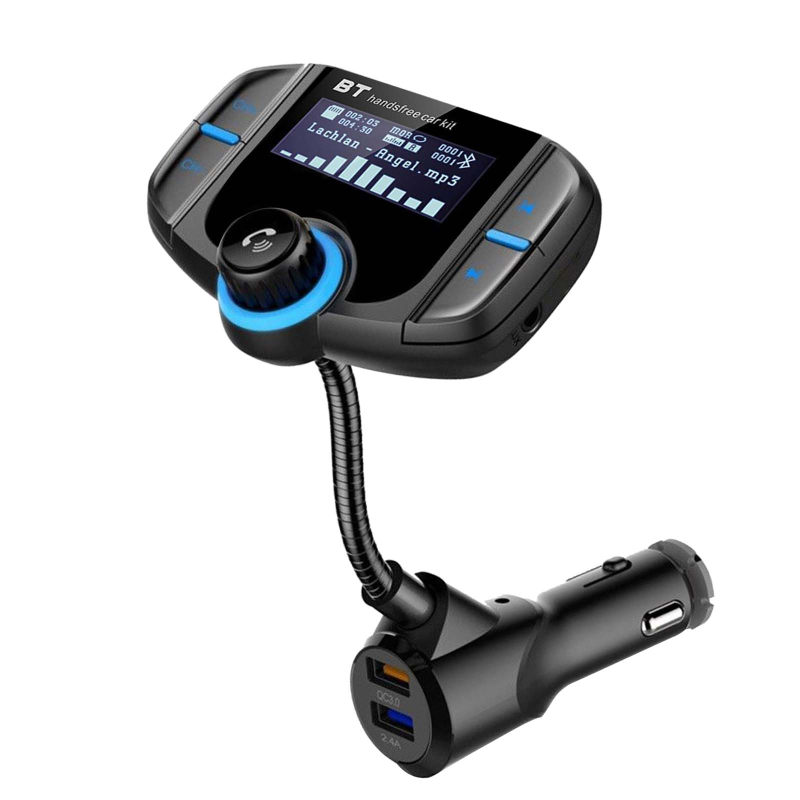Kit main libre voiture Bluetooth avec fonction Transmetteur FM MP3 sur  prise Allume Cigare p. Smartphones - Français