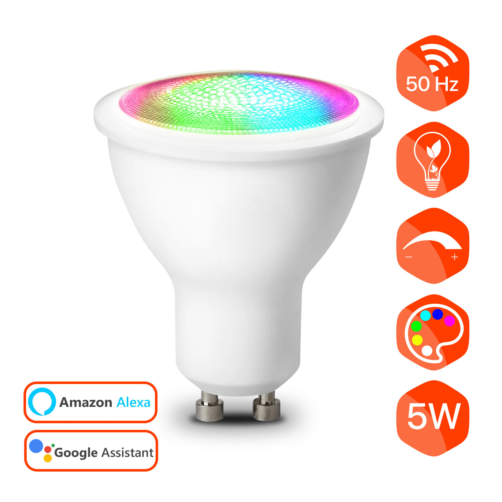 Ampoule multicolore connectée Wifi compatible Google Home et Alexa