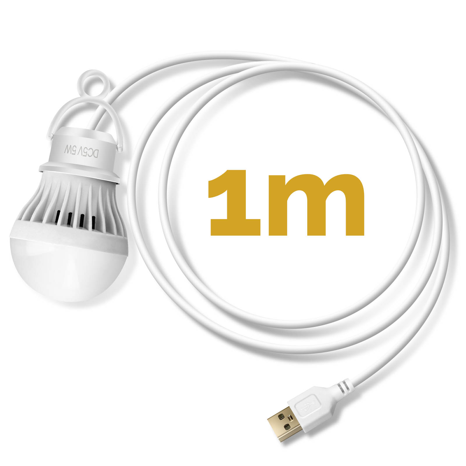 Ampoule LED USB 5W, 350 lumen avec Longueur 1m - Français
