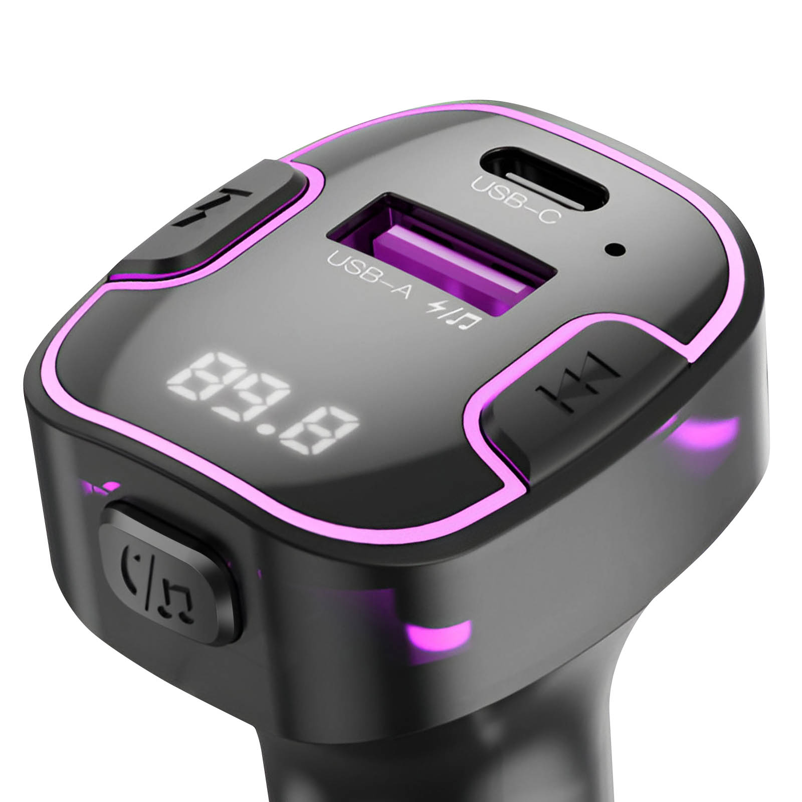 Bluetooth FM Transmitter mit Hintergrundbeleuchtung USB C und USB Ports fur Autos XO German