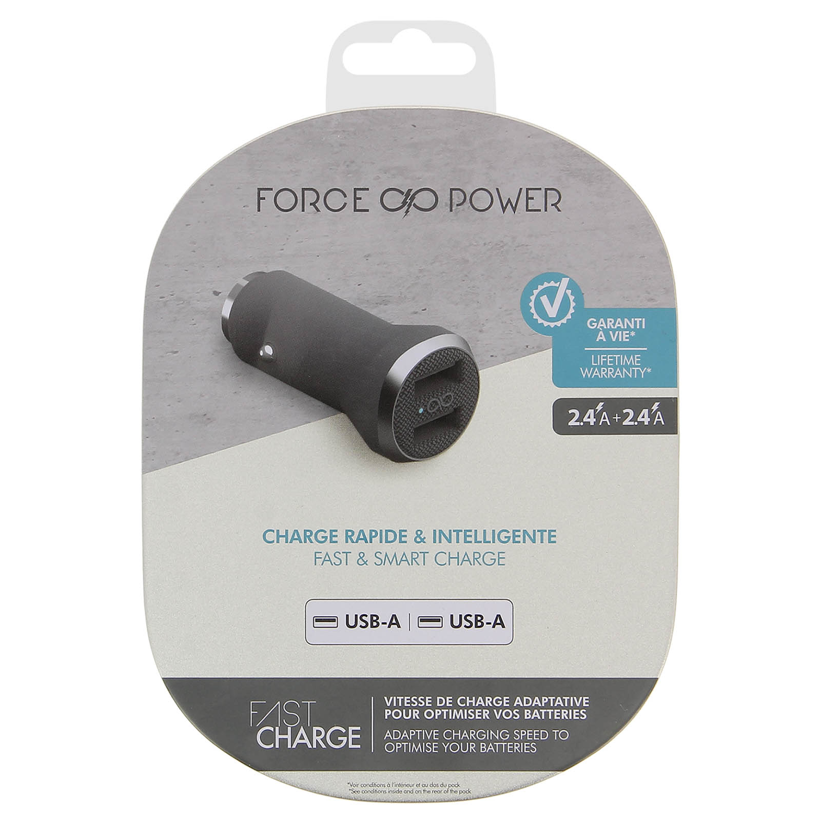 CHARGEUR USB POUR VOITURE CHARGEUR SMARTPHONE IP4 5V-1000MA