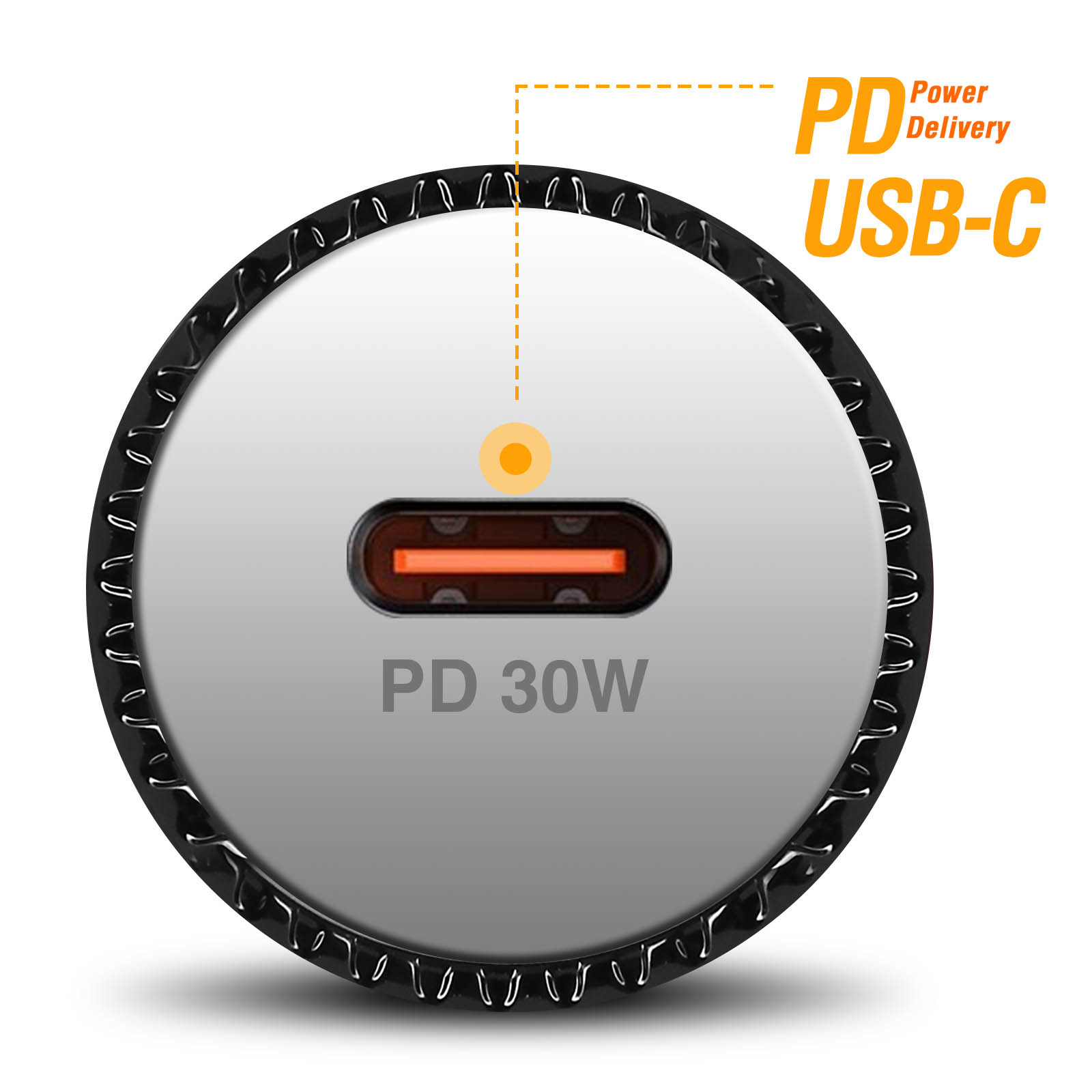 Caricatore da accendisigari USB-C 30W ricarica veloce Power Delivery, LinQ  - bianco - Italiano