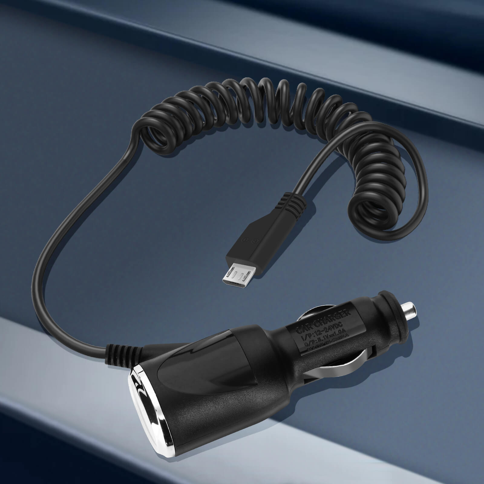 Avizar Chargeur voiture Allume Cigare Connecteur Micro-USB 1A Câble torsadé  1m Noir - Chargeur allume-cigare - LDLC