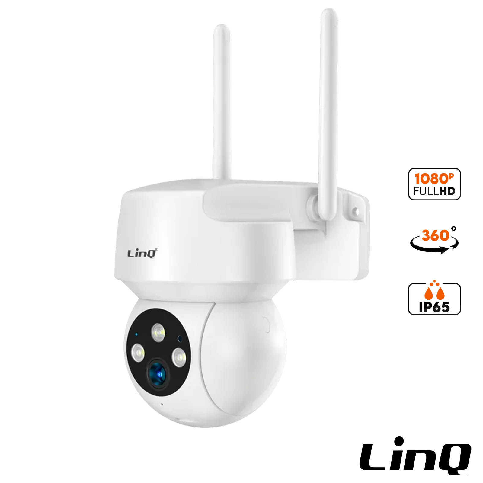 Caméra de surveillance sans fil Full HD 1080p, Étanche IP65, LinQ