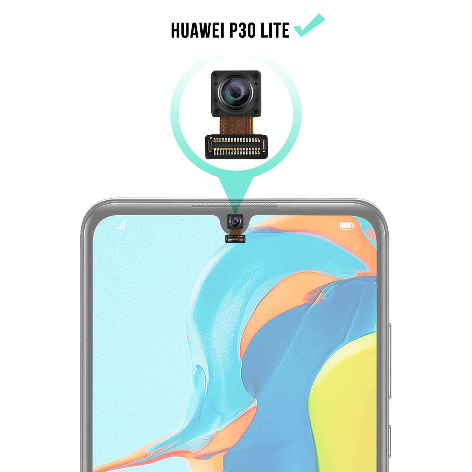Module Caméra Frontale avec nappe de connexion p. Huawei P30 et