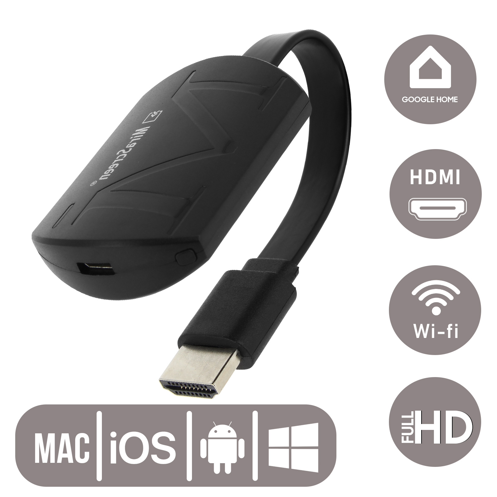 Original labios Doblez Dongle HDMI 1080p WiFi Inalámbrico TV Monitor Proyector (Miracast, AirPlay,  DLNA) - Spain
