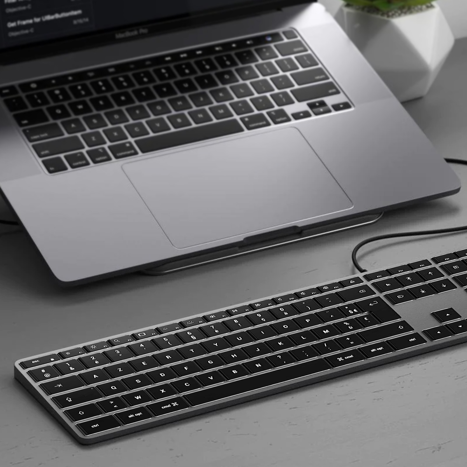 Clavier filaire Mac, clavier Mac avec câble et connecteur type C-USB, câble  QWERTZ iMac Allemand pour Mac OS-IOS, argenté et b[1215] - Cdiscount  Informatique