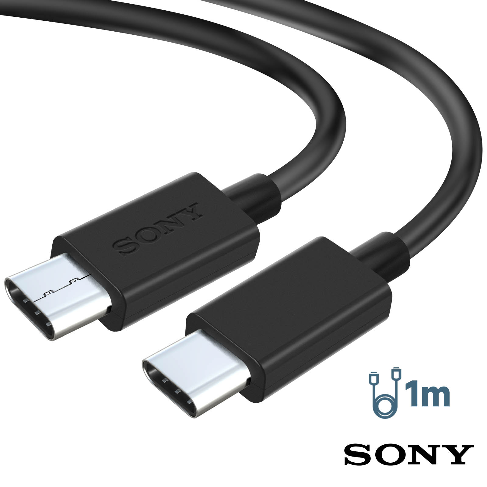 Original Sony Kabel Schwarz, USBC auf USBC 1m für Sony Xperia 10 V