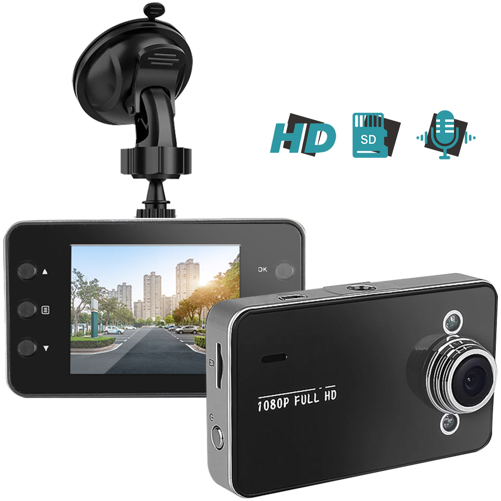 Caméra Embarquée Full HD 1080p, Caméra Voiture avec Micro, Installation  Facile - Français