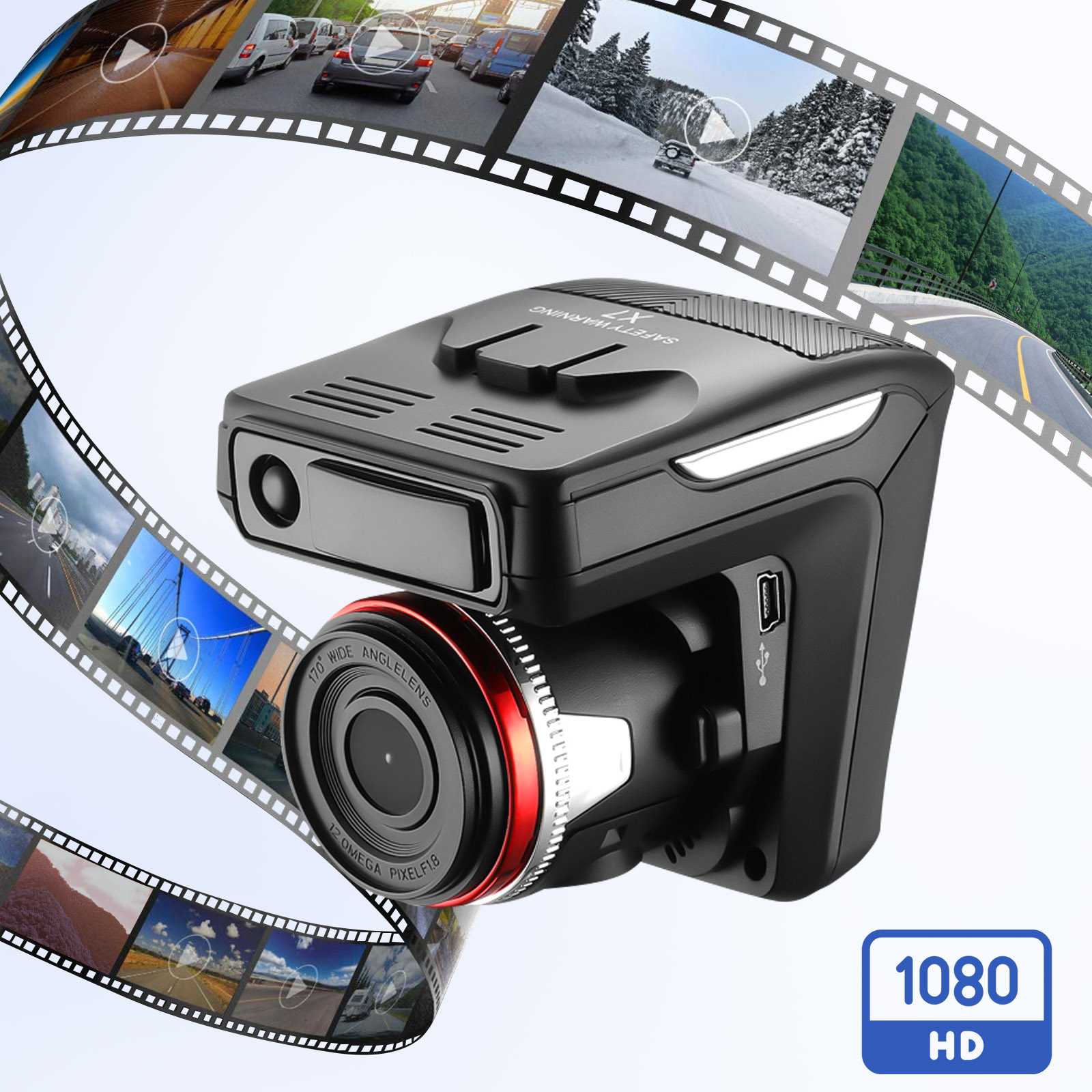 Dashcam Full HD 1080p Caméra Voiture avec Micro, Fonction
