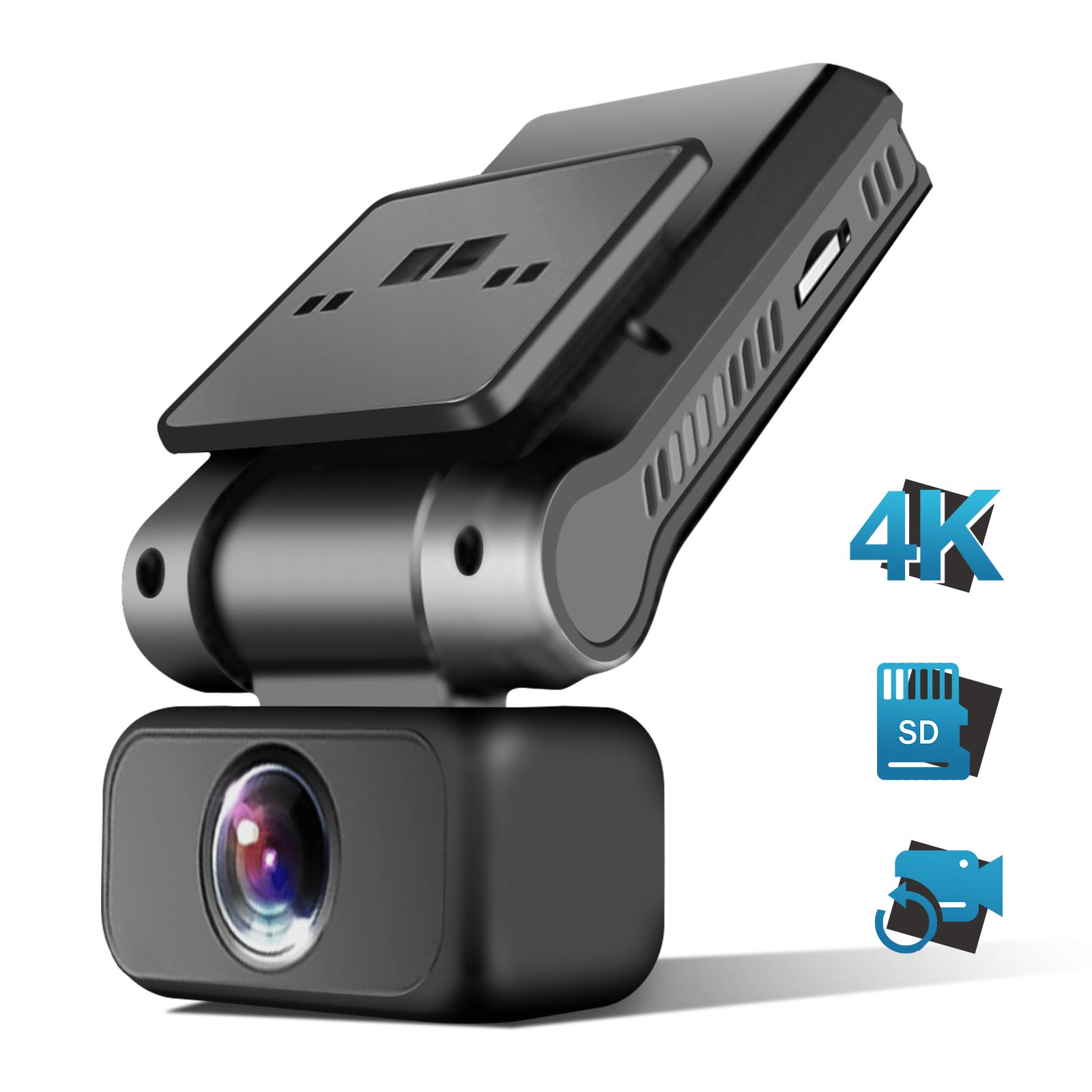 Dashcam 4K Caméra Voiture avec Conception Métallisée, Fonction