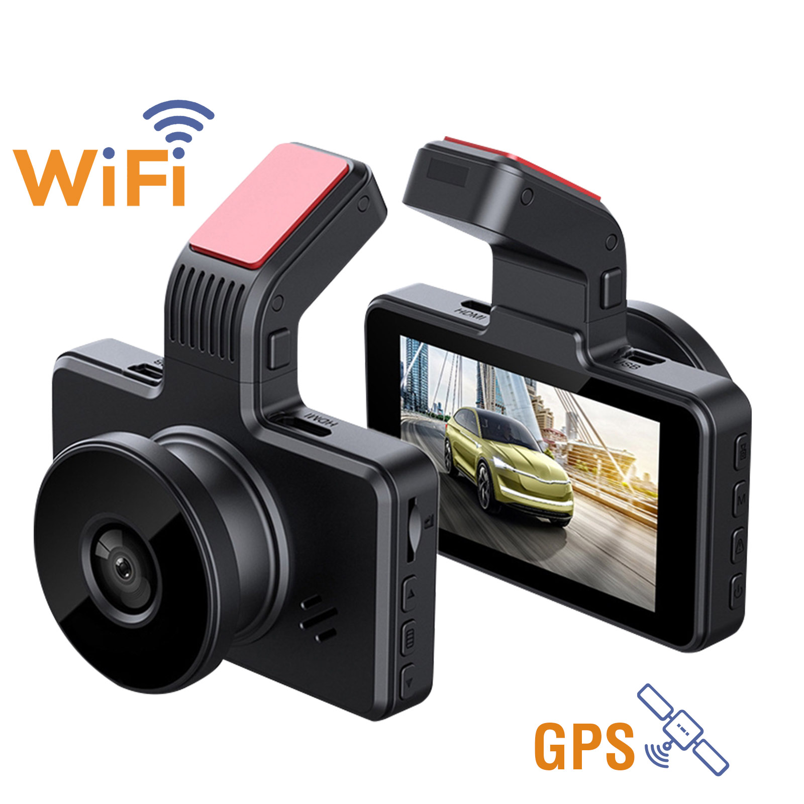 Dashcam Ultra HD 1296p, Caméra Voiture avec Micro et Réduction de
