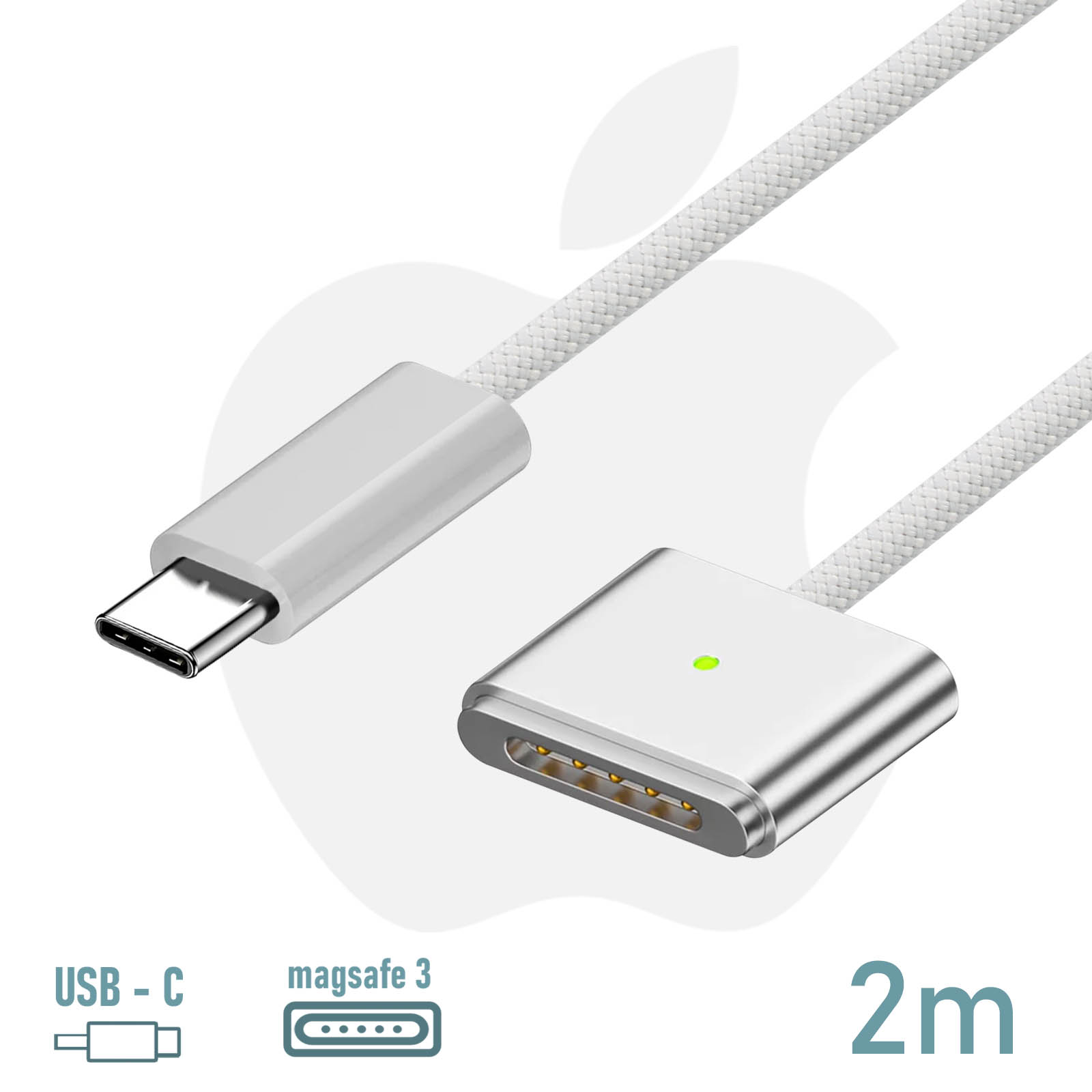 Câble Apple Tissé USB-C vers USB-C (1m) 60W MQKJ3ZM/A Blanc (iPhone 15)  Origine