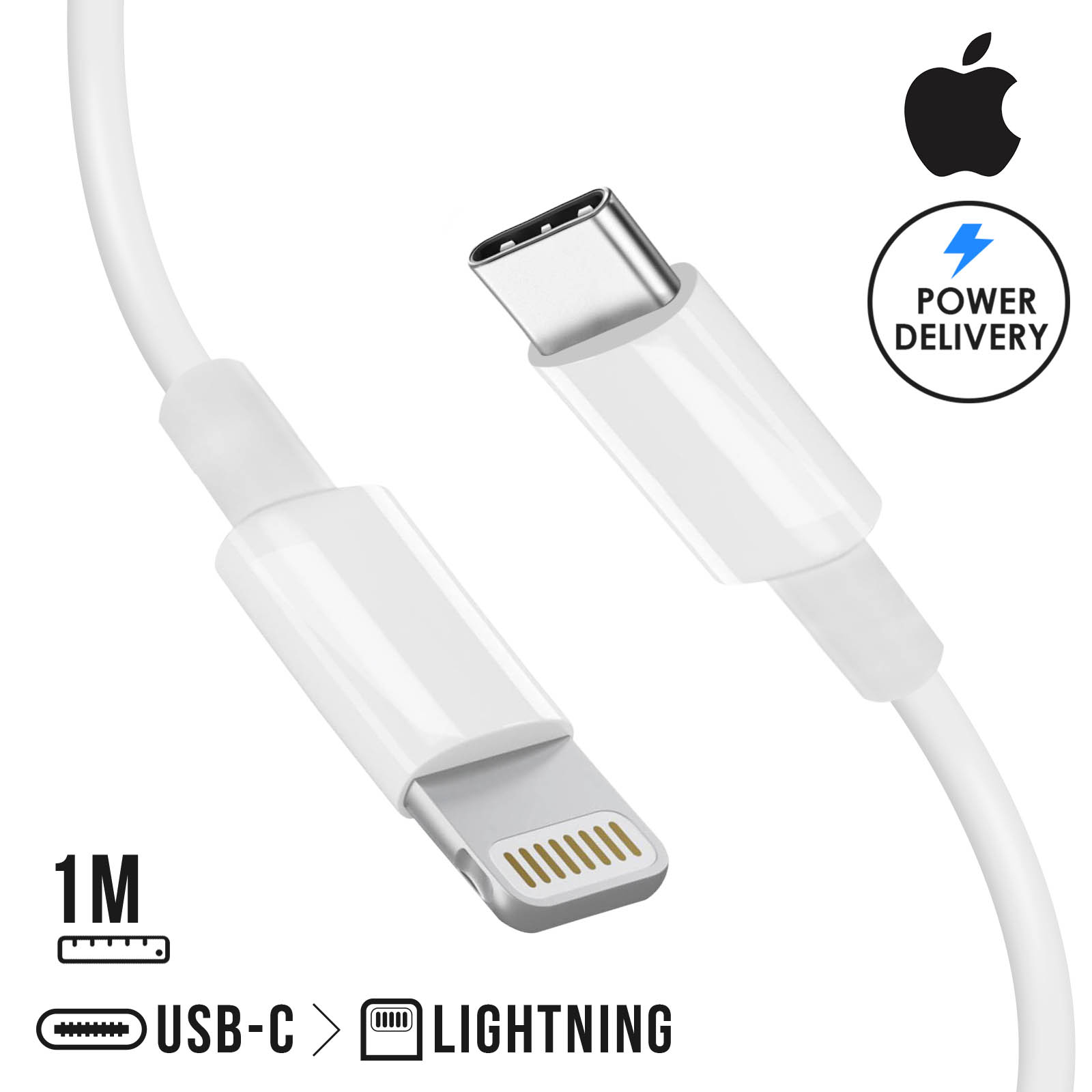 Cable USB - C a entrada Iphone 1 metro Carga rápida compatible con