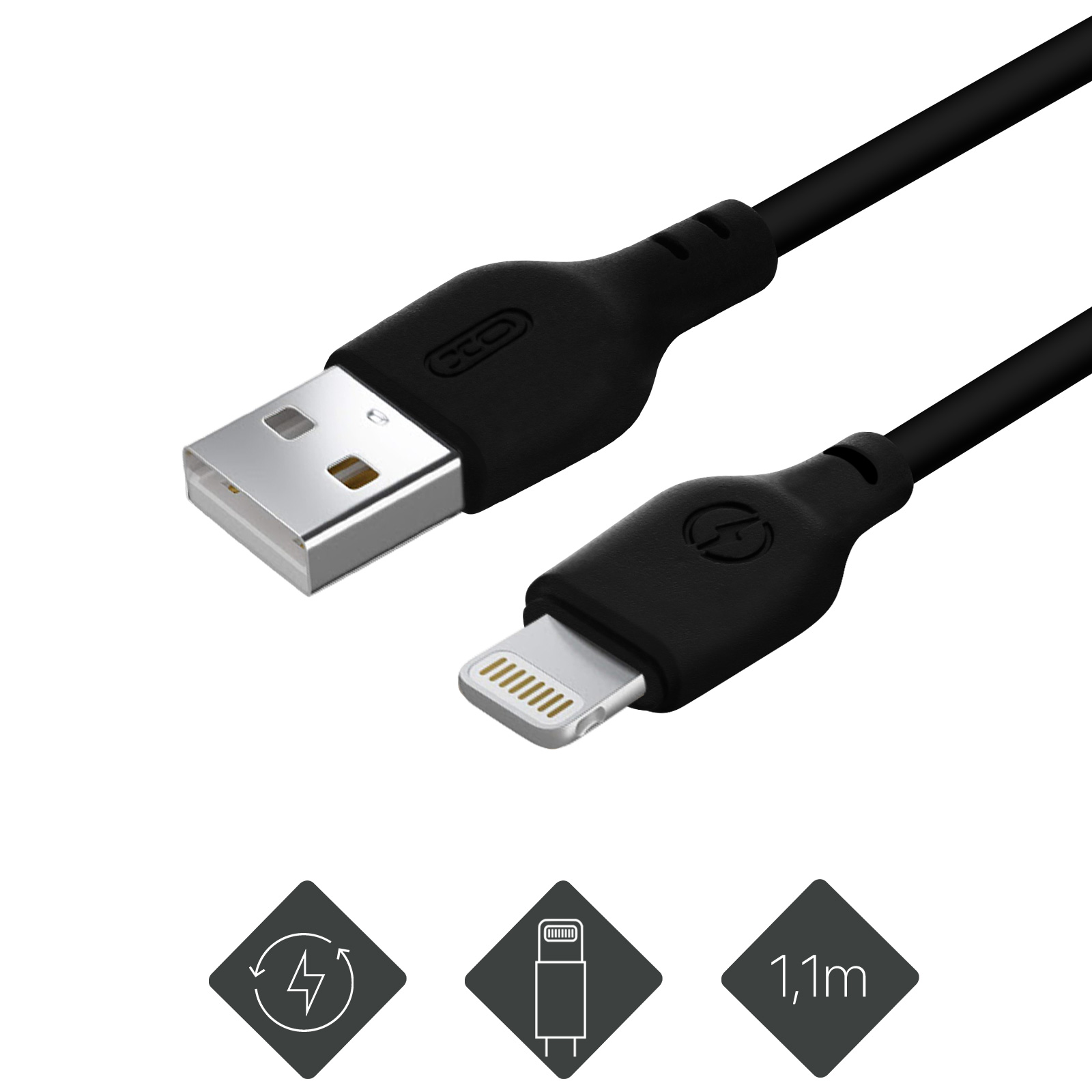 Cable de datos y carga Lightning/USB compatible con iPhone, 1 metro